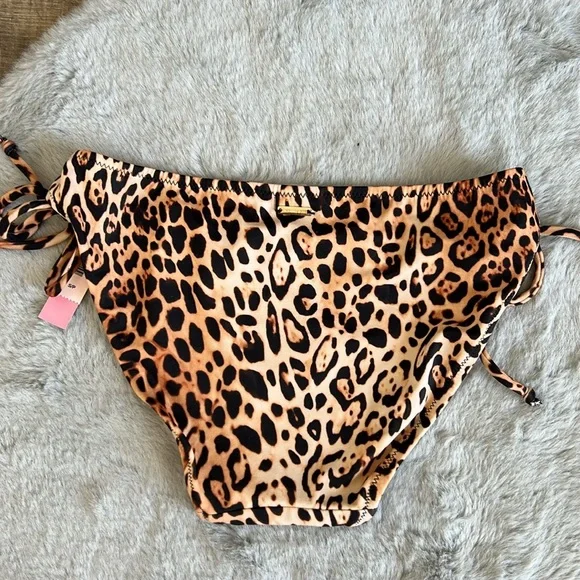 NWT Victoria’s Secret Leopard Print Side Tie Bikini Bottom S - Picture 7 of 8